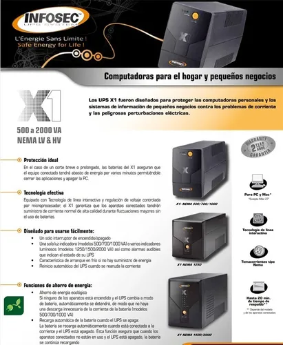 Ups Infosec X1-2000va -regulador Y Supresor De Picos Voltaje