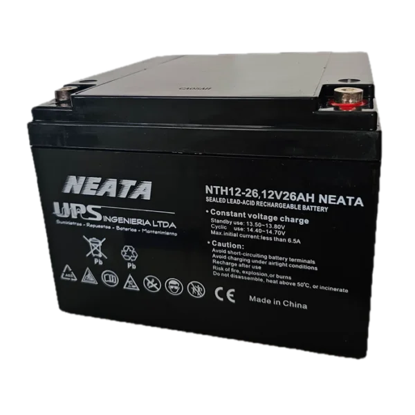 Batería NEATA 5 Años (12 Voltios - 26 Ah Amperios hora)